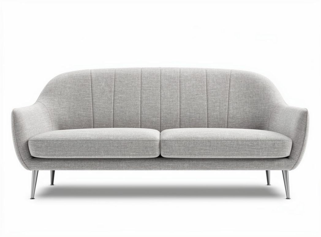 Divano moderno in tessuto beige con cuscini inclusi 200 x 90 x 80cm
