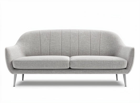Divano moderno in tessuto beige con cuscini inclusi 200 x 90 x 80cm