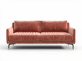 Divano in velluto rosa con struttura in metallo 220 x 90 x 85cm