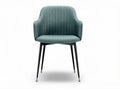 Sedia moderna in tessuto verde acqua con braccioli e gambe nere 50 x 55 x 80 cm