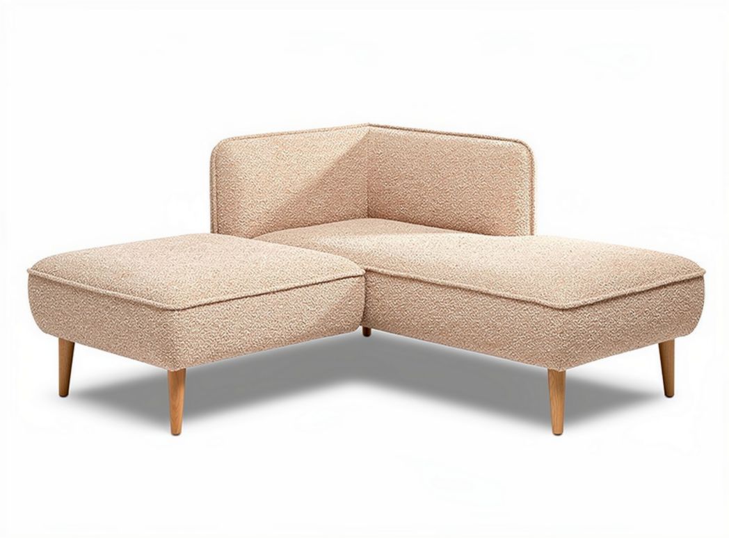 Divano angolare grigio in tessuto dimensioni 150 x 150 x 75cm con gambe nere
