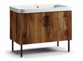 Mobile lavabo in legno con ante a ribalta 80 x 45 x 85 cm colore marrone