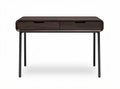 Scrivania in legno scuro con due cassetti e struttura in metallo 100 x 50 x 75cm