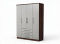 Armadio moderno in legno e metallo con finitura grigia 180 x 90 x 45cm