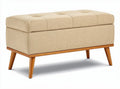panca contenitore in velluto grigio con piedi neri 90 x 40 x 45cm